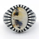 Anillos de plata de ley 925 para hombre, piedra de ágata Natural, anillo de estilo Punk Retro para hombre, joyería de fiesta, joyería fina hecha a mano - malaquita tienda 36