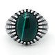 Anillo de Plata de Ley 925 auténtica para hombre, piedra de malaquita Natural verde, estilo Punk, joyería fina para fiesta/boda - malaquita tienda 36