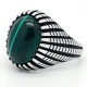 Anillo de Plata de Ley 925 auténtica para hombre, piedra de malaquita Natural verde, estilo Punk, joyería fina para fiesta/boda - malaquita tienda 36