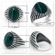 Anillo de Plata de Ley 925 auténtica para hombre, piedra de malaquita Natural verde, estilo Punk, joyería fina para fiesta/boda - malaquita tienda 36