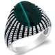 Anillo de Plata de Ley 925 auténtica para hombre, piedra de malaquita Natural verde, estilo Punk, joyería fina para fiesta/boda - malaquita tienda 36