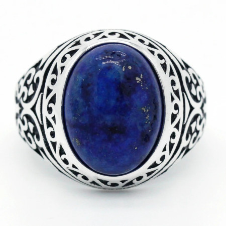 Anillos de plata de ley 925 auténtica, piedra de lapislázuli Natural, Escudo de garra de caballito de mar, anillo exquisito para boda/Fiesta, joyería fina artesanal Anillos de plata de ley 925 auténtica, piedra de lapislázuli Natural, Escudo de garra de caballito de mar, anillo exquisito para boda/Fiesta, joyería fina artesanal