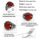 Anillo de Plata de Ley 925 para hombre, con ágata roja Natural, insignias de piedra Aqeeq, corona ondulada, estilo Punk, joyería de fiesta, anillo de boda - malaquita tienda 36