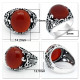 Anillo de Plata de Ley 925 para hombre, con ágata roja Natural, insignias de piedra Aqeeq, corona ondulada, estilo Punk, joyería de fiesta, anillo de boda - malaquita tienda 36