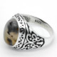 Anillo de piedra de ágata Natural, anillo de plata 925 auténtica para hombre, Animal, mariposa, estilo Punk, joyería turca, anillo de sello, regalo de joyería - malaquita tienda 36