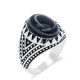 Anillo de plata 925 para hombre, piedra de ágata Natural, estilo Punk Retro, joyería turca, anillo de la suerte hecho a mano, regalo de joyería fina - malaquita tienda 36