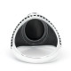 Anillo de plata 925 para hombre, piedra de ágata Natural, estilo Punk Retro, joyería turca, anillo de la suerte hecho a mano, regalo de joyería fina - malaquita tienda 36