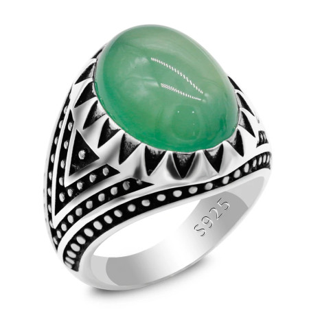 Anillos de plata de ley 925 para hombre, conjunto de anillos de pavo de piedra de ónix verde Natural, estilo Punk, joyería de boda de moda 2022, anillo para mujer Anillos de plata de ley 925 para hombre, conjunto de anillos de pavo de piedra de ónix verde Natural, estilo Punk, joyería de boda de moda 2022, anillo para mujer