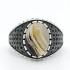 Anillo de piedra Natural auténtica para hombre, de Plata de Ley 925 pura con piedra de ágata, engranaje de plata tailandesa, piedra CZ, joyería de fiesta turca