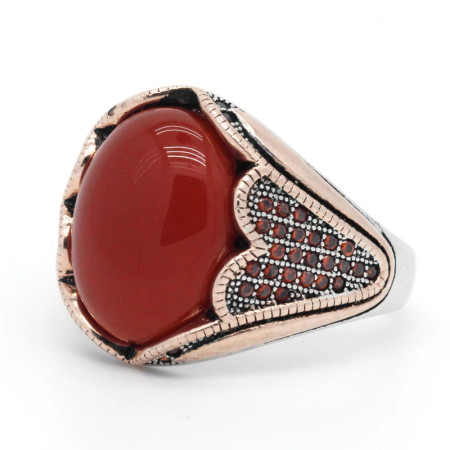 Anillo Vintage de piedra de ágata Natural para hombre, de Plata de Ley 925 con piedra de ágata, anillo de piedras preciosas naturales Aqeeq, regalo de joyería hermosa