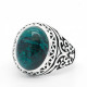 Anillo de plata auténtica oficial s925 para hombre, piedra Natural de Fénix, regalo hecho a mano, joyería de lujo para fiesta, Festival Retro - malaquita tienda 36