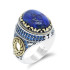 Anillo de Plata de Ley 925 con piedra lapislázuli Natural para hombre, sortija de energía de la suerte, joyería turca hecha a mano, regalo exquisito
