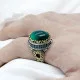 Anillo de plata esterlina 925 para hombre, sortija de trébol de circón verde, joya de la suerte para hombre, joya para fiesta/compromiso de boda - malaquita tienda 36