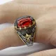 Anillo de Plata de Ley 925 con Circonia cúbica para hombre, joyería turca Vintage hecha a mano, con estampado de pata - malaquita tienda 36