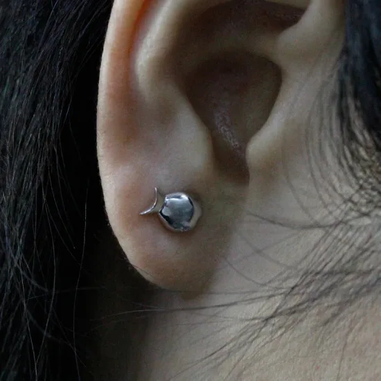 Pendientes tipo botón de plata fina con forma de pez para mujer, aretes coreanos de CZ, joyería de moda, Tanabata, regalo de San Valentín, 925 - malaquita tienda 36