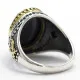 Tgürkiye-Anillo de Plata de Ley 925 para hombre y mujer, conjunto de joyería de circonita negra, anillos de esmalte de CZ para pareja Vintage, envío gratis - malaquita tienda 36
