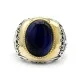 Anillo hecho a mano para hombre, anillo de plata s925 clásico Vintage Türkiye, anillo de joyería Türkiye de ojo de tigre azul Natural para hombre y mujer - malaquita tienda 36