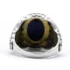 Anillo hecho a mano para hombre, anillo de plata s925 clásico Vintage Türkiye, anillo de joyería Türkiye de ojo de tigre azul Natural para hombre y mujer - malaquita tienda 36