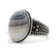 Nuevo anillo de plata 925 para hombre, ágata ovalada, conjunto de joyería Vintage con personalidad para hombre, anillo de pareja a la moda para mujer - malaquita tienda 36