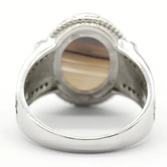 Nuevo anillo de plata 925 para hombre, ágata ovalada, conjunto de joyería Vintage con personalidad para hombre, anillo de pareja a la moda para mujer - malaquita tienda 36