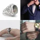 Anillo de Plata de Ley 925 con piedra de ágata Natural Ovalada para hombre, diseño hueco, moda Popular, joyería de piedras preciosas, regalo - malaquita tienda 36